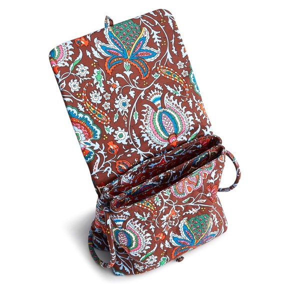 New Vera Bradley Floral Patterned Brown Crossbody Bag - Picture 5 of 8